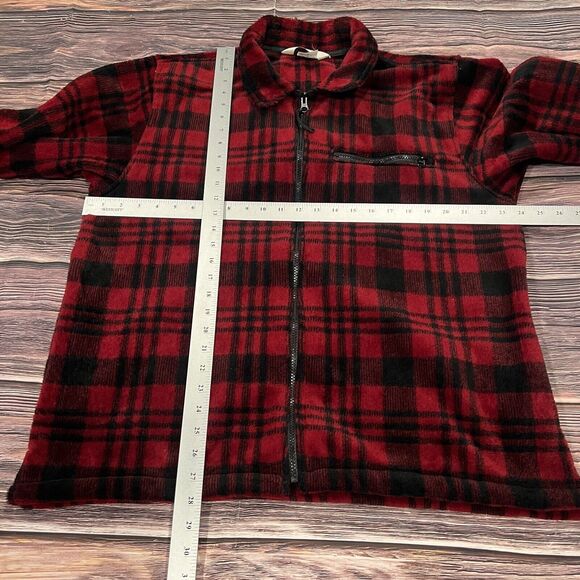 Vintage LL Bean Women Red Plaid Flannel Jacket Full Zip Long Sleeve Large USA - Picture 7 of 8